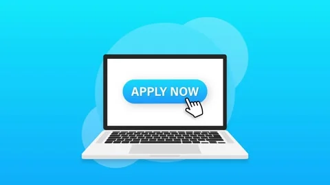 Cool Apply button with cursor in flat design. Motion graphics. Stock Footage 156582968