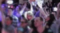 Cool atmosphere, people jumping hands up enjoying music at club HD Footage