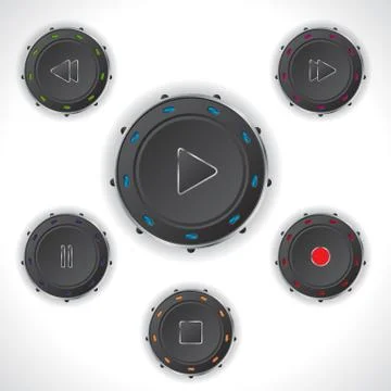 Cool audio controller push buttons Stock-Illustration