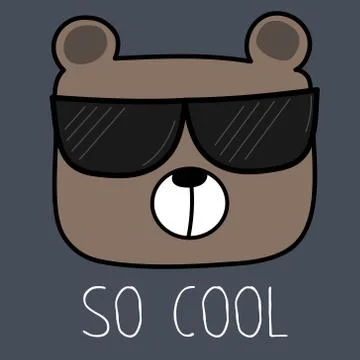 Cool Bear With Sunglasses Vector Illustration. Stock Illustration