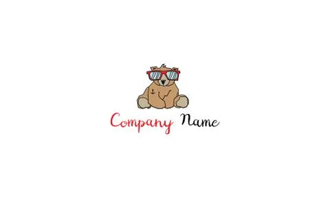 Cool Bear vector logo image Stock Illustration