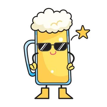 Cool beer character Stock Illustration