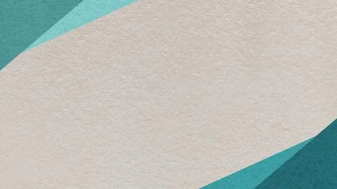 Cool beige paper texture background with emerald, teal geometric corners grad Stock Illustration