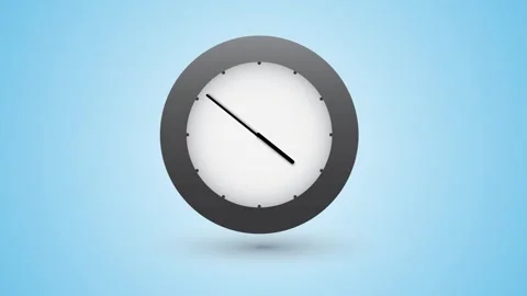 A cool black and round white wall clock showing time Stock Footage 285148283