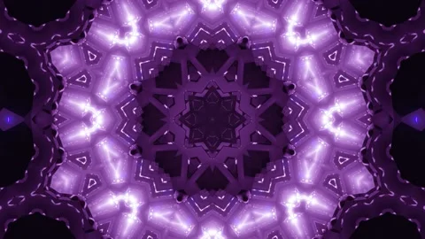 Cool blinking science fiction abstract art star kaleidoscope 3d illustration Stock Footage 160837858