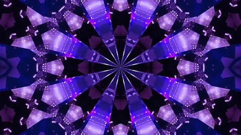 Cool blinking science fiction star kalaidoscope 3d illustration design Stock Illustration