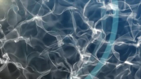 Cool blue abstract background with translucent smoke wisps, soft glowing ne.. Stock Illustration