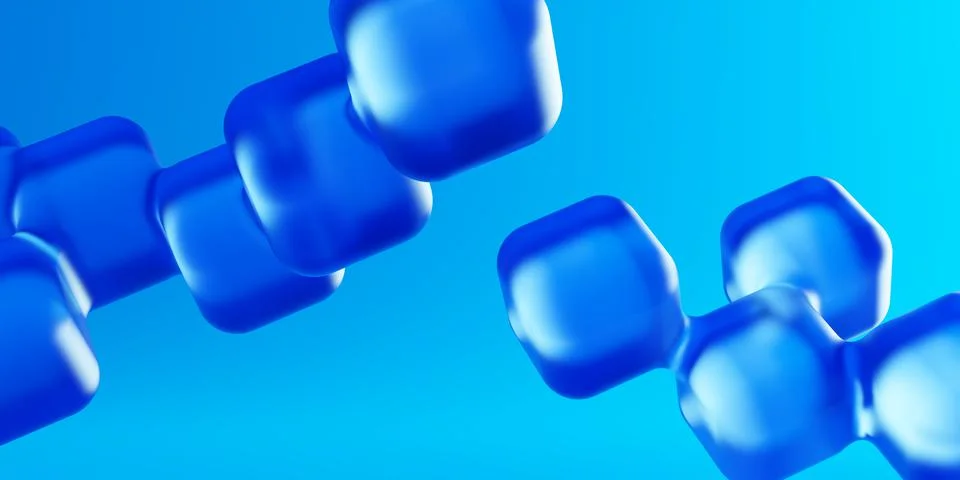 Cool blue abstract cube or boxes geometry background, technology or modern sc Illustrazione stock