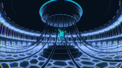 Cool Blue Abstract Light Flow Loop – Seamless 4K VJ Visual Stock-Footage 315934082