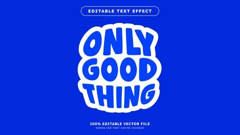 Cool blue and white sticker text effect Editable text effect Stock Illustration
