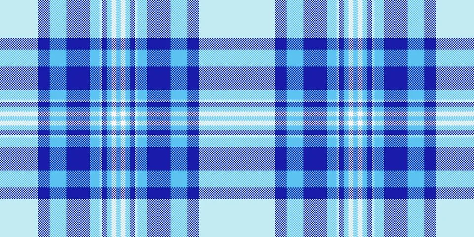 Cool blue checkered plaid pattern background, evoking serenity and classic st Stock Illustration