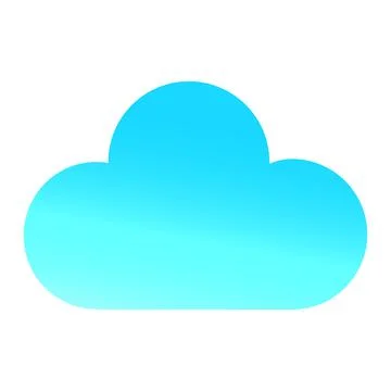 Cool blue Cloud on white background Stock Illustration