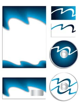 Cool blue company vector set Stock Illustration