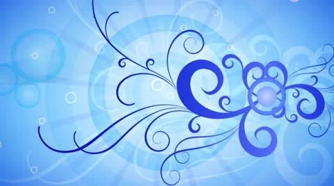 Cool Blue Flourish Background 01 HD Stock Footage 10870693
