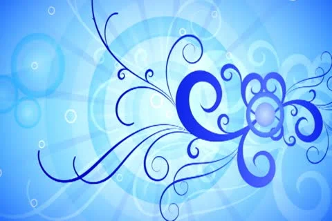 Cool Blue Flourish Background 01 Widescreen Stock Footage 10870840