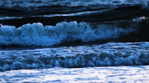 Cool blue foaming waves Stock Footage 154191529