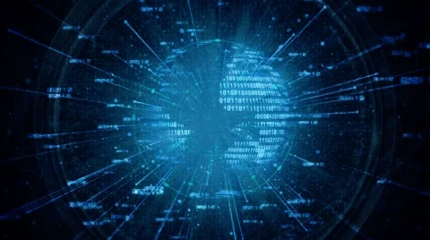 Cool Blue Global Data 4K Loop Video stock 63353590