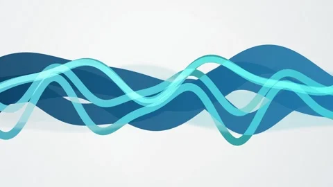 Cool blue ribbons undulate and flow in a seamless loop Stock Footage 340957160