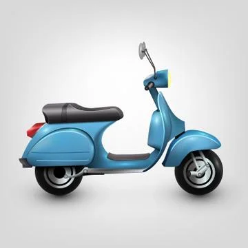 Cool blue scooter 库存插图