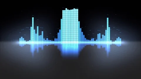 Cool Blue VU Thin Equalizer Waveform Meters Loop Stock Footage 77601862