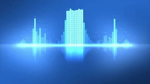 Cool Blue VU Thin Equalizer Waveform Meters Loop Stock Footage 77601946
