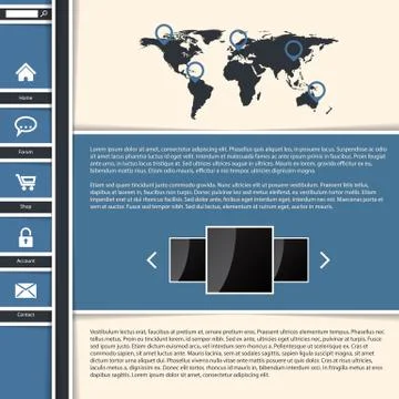 Cool blue website template design Stock-Illustration