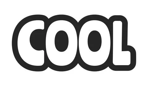 Cool bold outline call to action sticker Stock Illustration