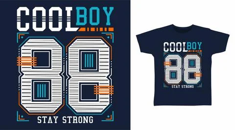 Cool boy 88 typography design vector illustration ready for print on tee 스톡 일러스트