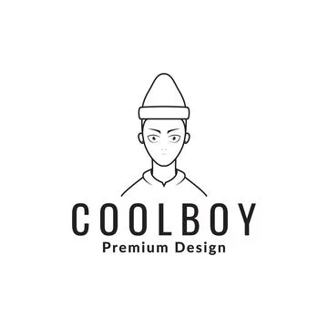 Cool boy face with beanie logo design vector graphic symbol icon sign illus.. Illustration
