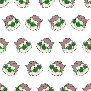 Cool boy seamless pattern textile print. repeat pattern background design Stock Illustration