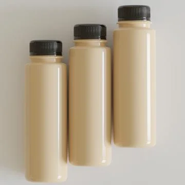 Cool Brew Coffee Bottle with a black color cup and realistic render (19) Illustrazione stock