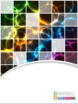 Cool brochure with squares and color plasma Stock Illustration