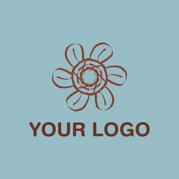 Cool Brown Flower Vector Logo Design EPS10 Stock Illustration