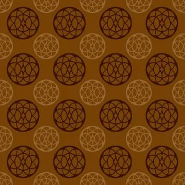 Cool brown retro circle vector pattern illustration Stock Illustration