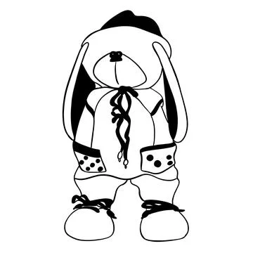 Cool bunny in a hat Stock Illustration