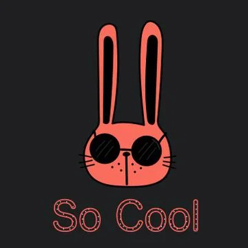 Cool Bunny Vector Illustration. Stock Illustration