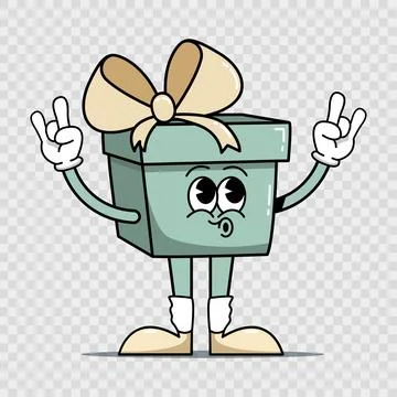 Cool Cartoon Box Character. Stock Illustration