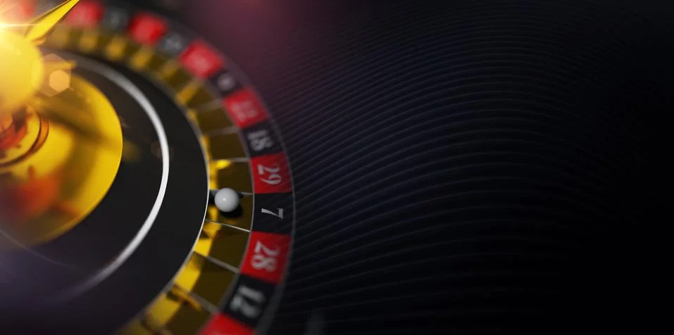 Cool Casino Roulette Banner with 3D Roulette Wheel Illustration. Ilustração Stock