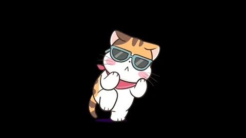 Cool Cat Dancing - Animated with Transparent Background Stock Footage 282784826
