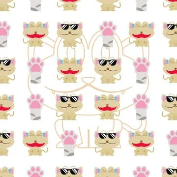 Cool cat paw pattern art. Vector Stock Illustration