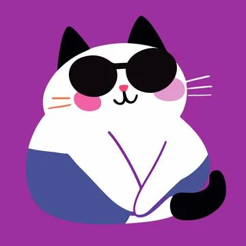 Cool Cat in Sunglasses Stock Illustration