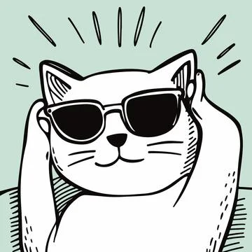 Cool Cat in Sunglasses Illustration
