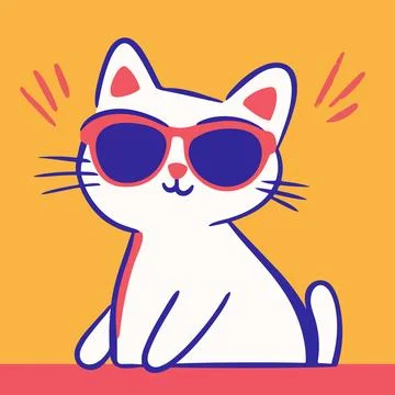 Cool Cat in Sunglasses Stock Illustration