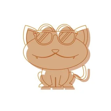 Cool cat with sunglasses. Vector Stock Illustration
