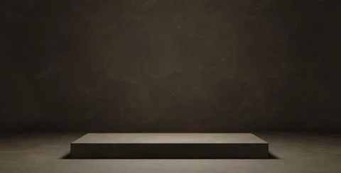 Cool Cement Platform Stage Display Dark Grey For Display Of Products 3D Illus Stock Illustration