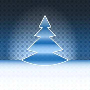 Cool christmas tree shape  blue spotted background vector card Stock Illustration