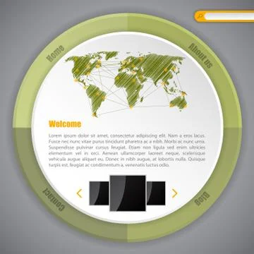 Cool circle webpage template design Stock Illustration