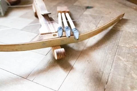 Cool close up of arrows of crossbow Stock Photos