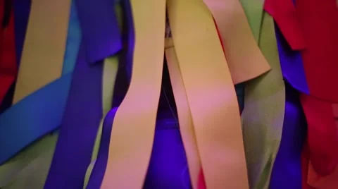 Cool Close-up of Colorful Ribbons Stock Footage 47080378