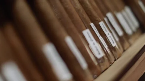 Cool close-up of a group of cigars Stock Footage 63885871